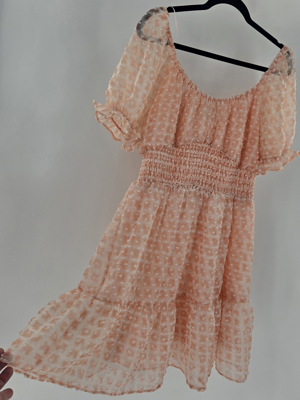 Flying Tomato A Calin L Dress Smocked Puff Sleeves Femme Flirty Versatile Staple - Picture 14 of 16